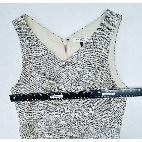Womens Drop Waist Tweed Dress Size 12 Sleeveless Halston Heritage Schoolgirl - Picture 8 of 16